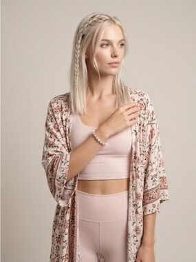 The Rose Quartz & White Lava Aromatherapy Bracelet